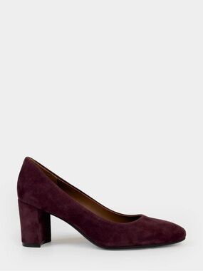 Like New AEROSOLES Betsy Block Heel Pumps Burgundy Red Suede Size 10 Academia